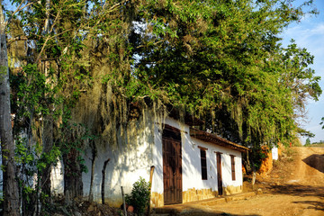 Unpaved Street with House in Barichara, Colombia