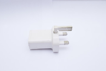 White USB charger head/adapter isolated on a white background