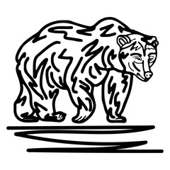 Figure walking bear, on a white background