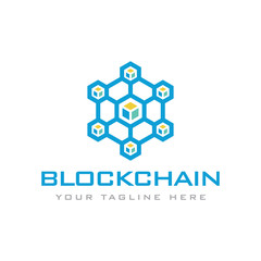 BLOCKCHAIN CONNECTION BLUE LOGO