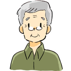 表情　おじいさん　笑顔