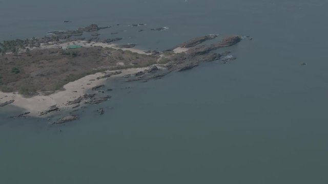 St. Mary Island in Arabian sea (Udupi, India), aerial 4k ungraded/flat