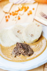 Czech Beef tenderloin and cream sauce