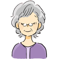 表情　おばあさん　笑顔