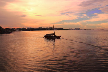 sunset on the lake