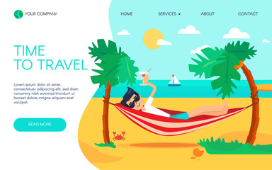 Fototapeta na wymiar Travel agency website homepage template