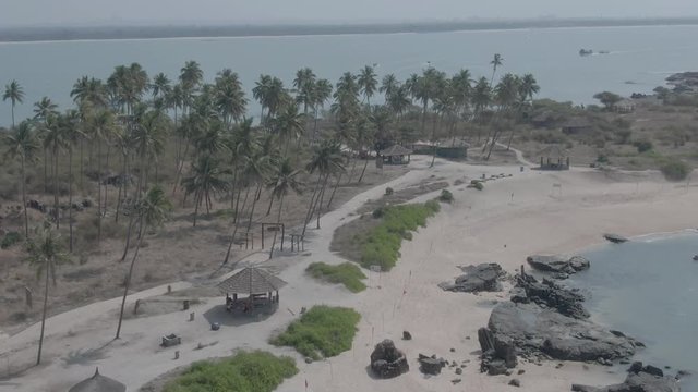 St. Mary Island in Arabian sea (Udupi, India), aerial 4k ungraded/flat