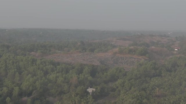 Pajaka kshetra pilgrimage place near Udupi, India, 4k aerial ungraded/flat