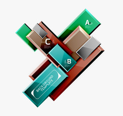 Obraz premium Geometrical design squares abstract banner, glossy shiny effects