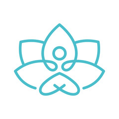 Monoline lotus yoga logo