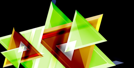 Glossy shiny triangles background