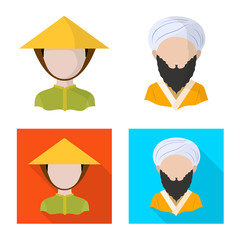 Vector design of imitator and resident logo. Collection of imitator and culture stock vector illustration.