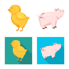 Vector illustration of breeding and kitchen  symbol. Set of breeding and organic  stock vector illustration.