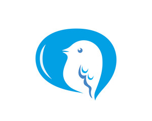 Fototapeta premium Modern Social Media Bubble Talk Bird Logo In Isolated Background