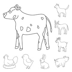 Vector design of homemade and countryside sign. Collection of homemade and agriculture stock symbol for web.