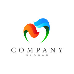 logo letter m, logo m with a modern look + life icon