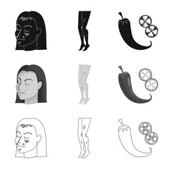 Isolated object of medical and pain  logo. Set of medical and disease stock symbol for web.