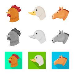 Vector design of agriculture and breeding symbol. Set of agriculture and organic  vector icon for stock.