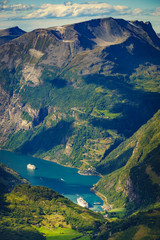 Fjord Geiranger from Dalsnibba viewpoint, Norway