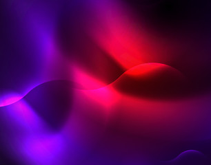 Shiny metallic neon waves vector design