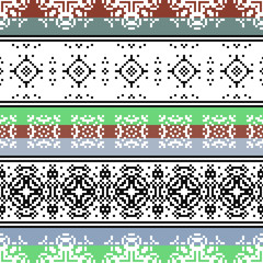Ethnic seamless pattern. Striped background. Pixel navajo ornament.