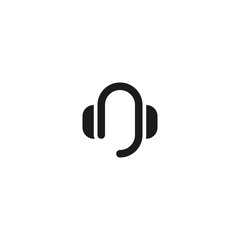 contact support icon design. headphone with mic symbol. simple clean professional business management concept vector illustration design.