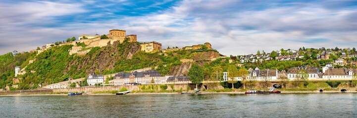 Fototapeta Panorama Koblenz Rhein Festung Ehrenbreitstein obraz