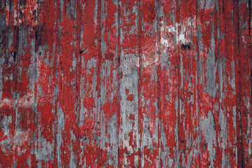 Painted Old Wooden Wall. Red Background