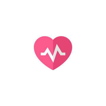 Heart bite icon design. Love with cardiogram symbol. medical healthcare vector illustration