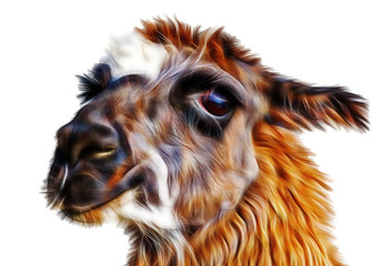 beautiful fractal  lama portrait