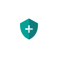 Obraz premium healthy icon shield with plus symbol. medical healthcare vector illustration