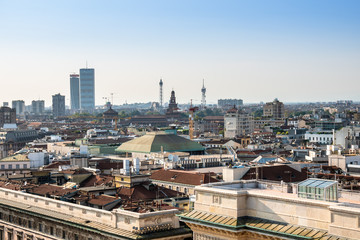 Fototapeta premium aerial view over Milan Italy