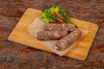 Pork sausages for grill