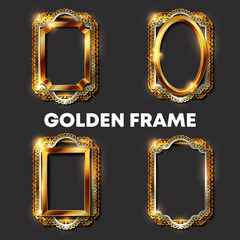 Decorative vintage golden frames and borders