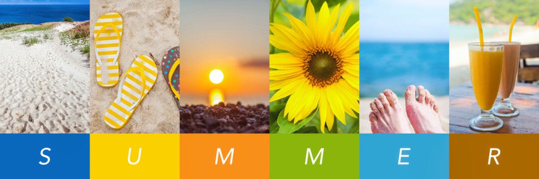 Concept tropical paradise, collage template for any design