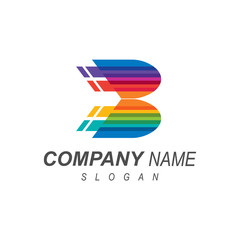  logo letter b, company initials, company initials that serve fast delivery services,  logo b with a colorful display, 