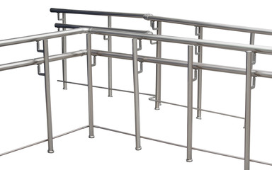 Chromium metal fence with handrail