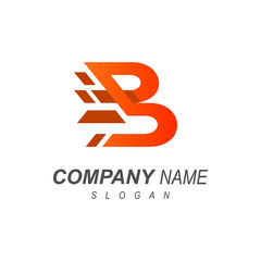 logo letter b, company initials, company initials that serve fast delivery services