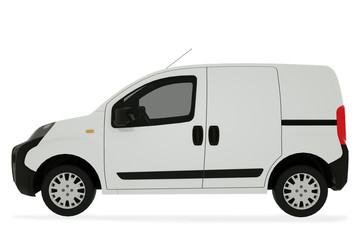 Pickup car on white background mock up. Delivery Van 3D Illustration