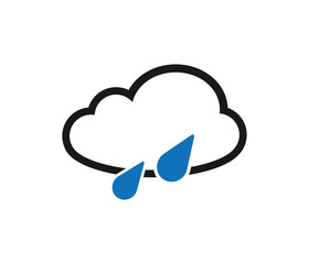 Modern weather icon set, sunny and rainy weather vector on white background 