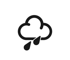 Modern weather icon set, sunny and rainy weather vector on white background 
