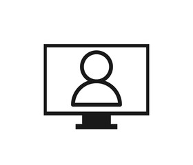 webinar icon - online meeting icon - video call sign 