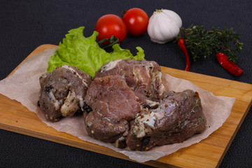 Marinated pork meat ready for coocking