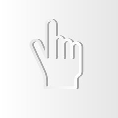 Click here the button hand vector icon line art. Simple modern design illustration.