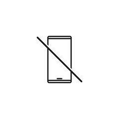 Forbidden Phone Use Sign No Smartphone Icon. Vector Simple modern illustration