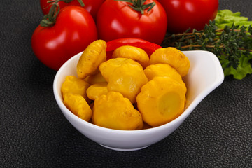Tasty marinated patisson