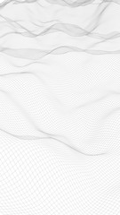 Abstract landscape on a white background. Cyberspace grid. hi tech network. 3d illustration