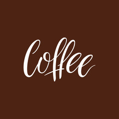 Hand drawn calligraphy word coffee.