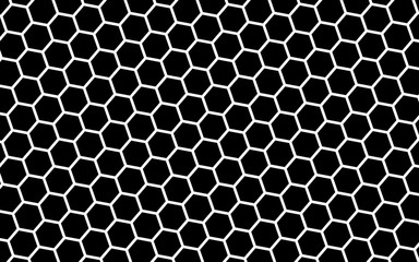 White honeycomb on a black background. Isometric geometry. 3D illustration