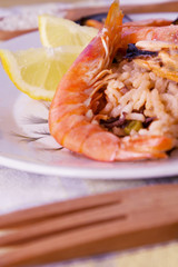 Tasty seafood dish – Paella a la marinera